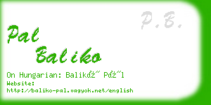 pal baliko business card